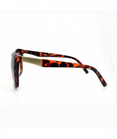 Square Chic Designer Womens Celebrity Style Sunglasses Oversized Square - Tortoise - C111XHA8OFJ $10.38