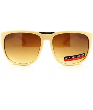 Square Unisex Fashion Sunglasses Stylish Designer Square Shades - Beige - CC11Q0P5PNN $10.23