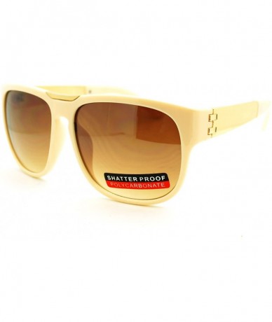 Square Unisex Fashion Sunglasses Stylish Designer Square Shades - Beige - CC11Q0P5PNN $10.23