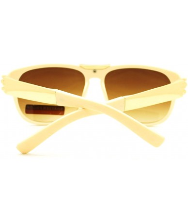 Square Unisex Fashion Sunglasses Stylish Designer Square Shades - Beige - CC11Q0P5PNN $10.23