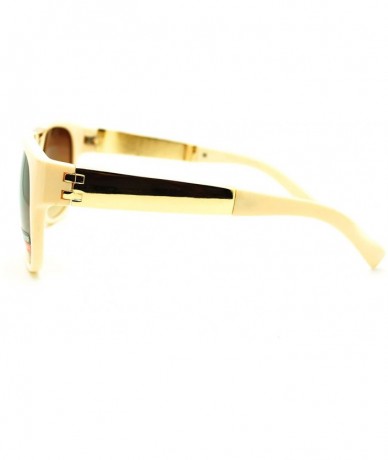 Square Unisex Fashion Sunglasses Stylish Designer Square Shades - Beige - CC11Q0P5PNN $10.23