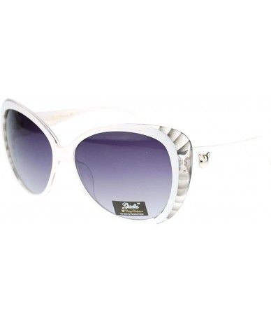 Round Oversize Round Cateye Butterfly Sunglasses Womens Designer Shades - White - CP11UFT6PRP $12.28