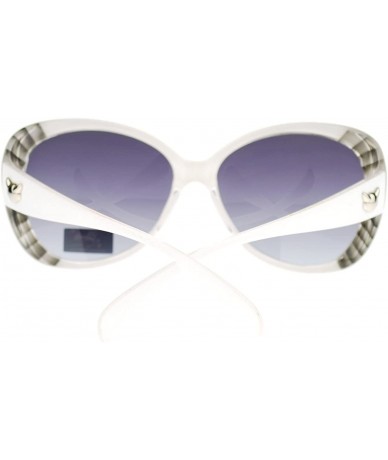 Round Oversize Round Cateye Butterfly Sunglasses Womens Designer Shades - White - CP11UFT6PRP $12.28