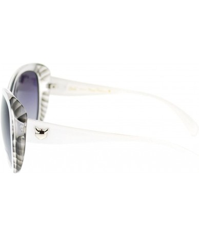 Round Oversize Round Cateye Butterfly Sunglasses Womens Designer Shades - White - CP11UFT6PRP $12.28