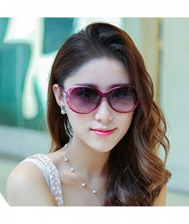 Sport Classic Retro Round Sunglasses for Women Plate Resin UV400 Sunglasses - White Purple - CF18SAS3QOE $11.82