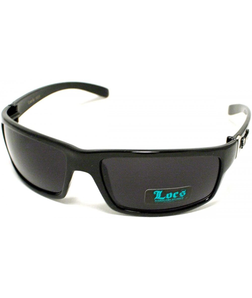 Rectangular Mens Locs Sunglasses Authentic Rectangular Frame Black - CQ11NYK6FV3 $10.43