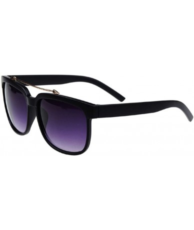 Oval Lovers Sunglasses Big Sizes Frame Cool Metal Connect The Lens 55mm - Black/Purple - CZ11AQ7S04B $11.84