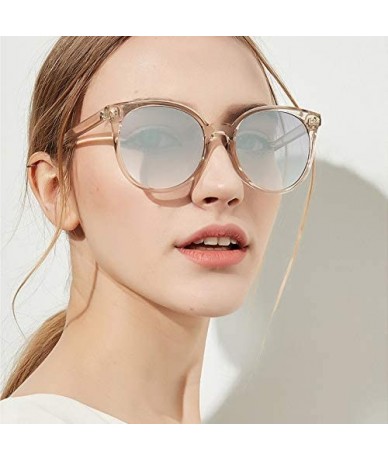 Round Glasses Elegant Transparent Sunglasses Gradient - Silver - CY18AO5ATLI $11.00