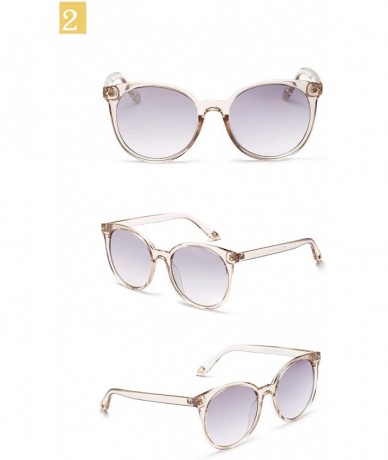 Round Glasses Elegant Transparent Sunglasses Gradient - Silver - CY18AO5ATLI $11.00