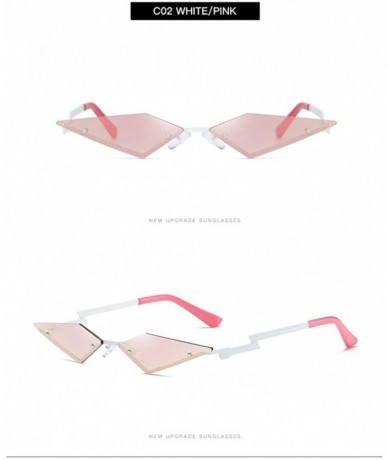 Rimless Rimless Cat Eye Diamond Shape Sunglasses for WomenUV400 Eyewear - Pink - CU1992N7Y95 $7.17