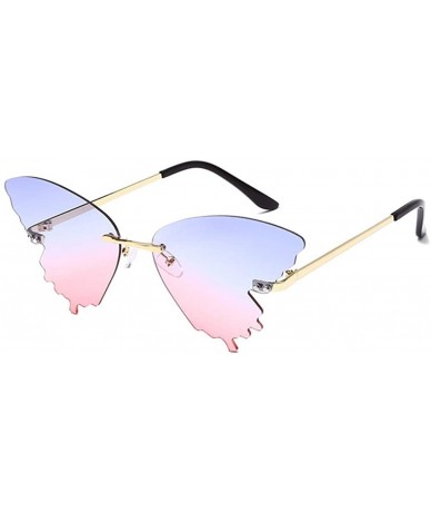 Rimless Butterfly Sunglasses for Women/Men Oversized Rimless Eyewear Luxury Trending Cat Eye Sun Glasses Streetwear UV400 - C...