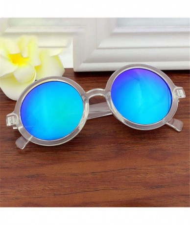 Round Vintage Round Sunglasses Women Classic Retro Coating Sun Glasses Female Male Sun Glasses - Green - CF18WD6WZQ4 $25.76