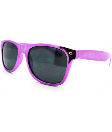 Square Shiny Metallic Color Stunna Shades Classic Square Sunglasses - Purple - CY11MI0MFL9 $9.95