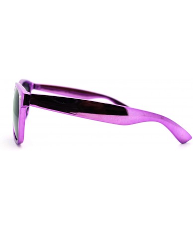 Square Shiny Metallic Color Stunna Shades Classic Square Sunglasses - Purple - CY11MI0MFL9 $9.95