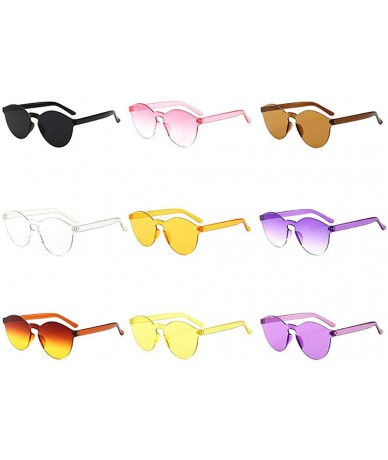 Round Unisex Fashion Candy Colors Round Outdoor Sunglasses Sunglasses - Light Pink - C8190L005S5 $17.85