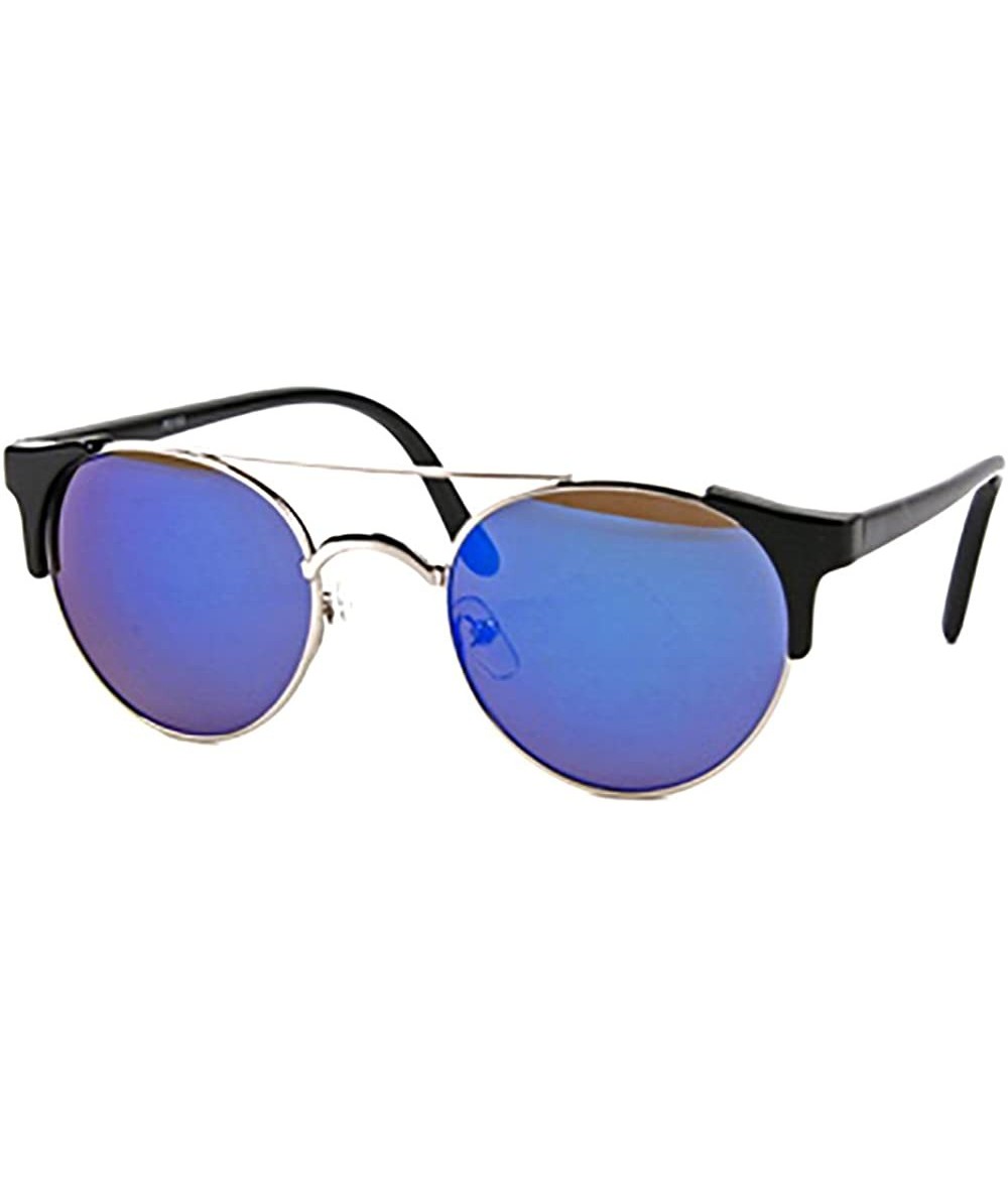 Round Metal Round Sunglasses P2192 - Black - CF18225EOAX $9.32