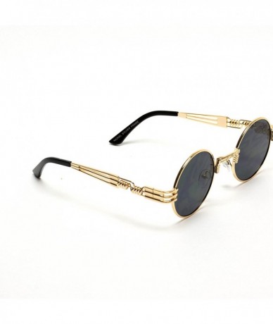 Rectangular Metal Frame Retro Round Clear Lens Glasses - Gold Frame / Black Lens - C518CITZGKW $10.27