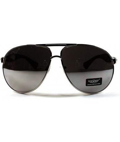 Aviator Unisex Classic Stylish Aviator Style 80s Oversized Lens Sunglasses - Silver - CF18WAX3CXL $11.66