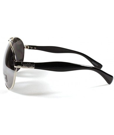 Aviator Unisex Classic Stylish Aviator Style 80s Oversized Lens Sunglasses - Silver - CF18WAX3CXL $11.66