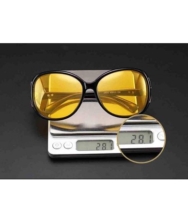 Oversized Womens Night Vision Driving Sunglasses Polarized - Black/ Yellow Lens - C718MDRERQW $10.11