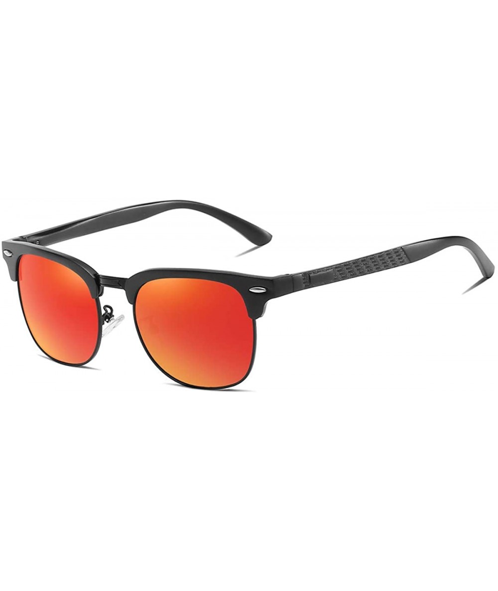 Sport Men Women Polarized Alloy Sunglasses Aluminum Magnesium Frame Sun Glasses Driving Glasses Male 90089 - Black Red - CU18...