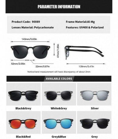 Sport Men Women Polarized Alloy Sunglasses Aluminum Magnesium Frame Sun Glasses Driving Glasses Male 90089 - Black Red - CU18...