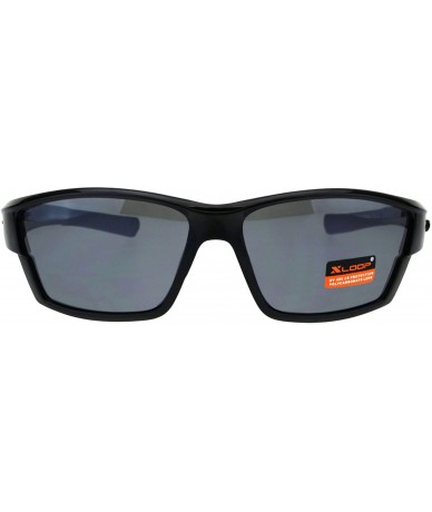 Wrap Mens Sunglasses Warp Around Sports Fashion Rectangular Frame UV 400 - Black - CH18GACE8DT $8.52