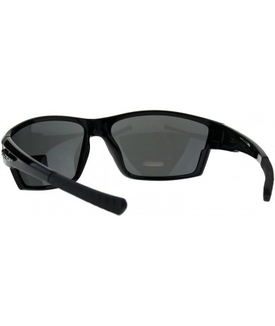 Wrap Mens Sunglasses Warp Around Sports Fashion Rectangular Frame UV 400 - Black - CH18GACE8DT $8.52