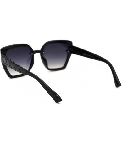 Butterfly Womens 90s Designer Fashion Squared Butterfly Sunglasses - Black Smoke - CO18XET47ZY $9.80