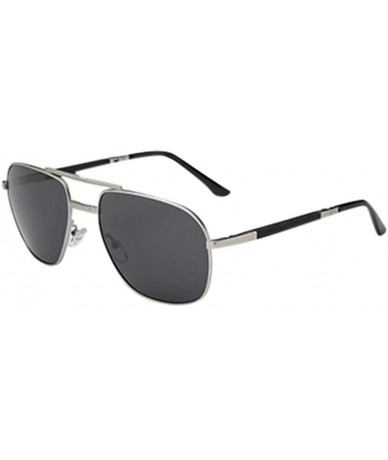 Oval Cool Polarized Sports Sunglasses for Men (Style S-Large) Silver - CR196M4XMKL $11.15