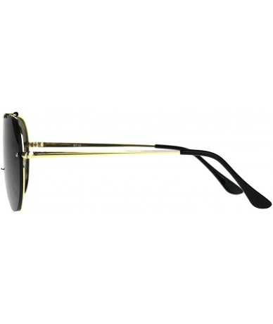 Aviator Vintage Retro Aviator Sunglasses Unisex Rims Behind Lens Style Shades - Gold (Black) - CY189STS6X8 $8.23