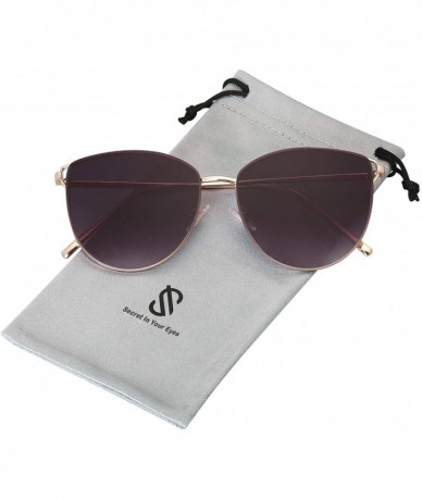 Aviator Mirrored Flat Lens Fashion Sunglasses for Women SJ1085 - C1 Gold Frame/Gradient Grey Lens - C9180CKEWES $11.69