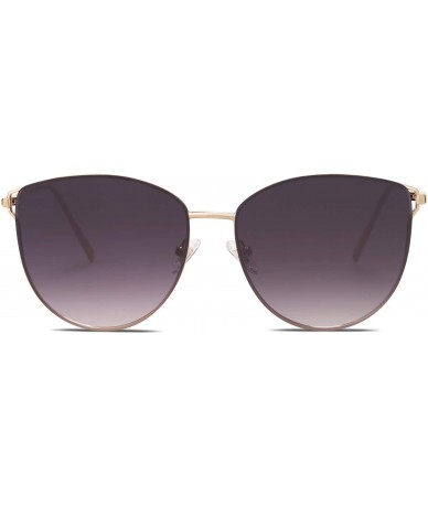 Aviator Mirrored Flat Lens Fashion Sunglasses for Women SJ1085 - C1 Gold Frame/Gradient Grey Lens - C9180CKEWES $11.69