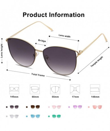 Aviator Mirrored Flat Lens Fashion Sunglasses for Women SJ1085 - C1 Gold Frame/Gradient Grey Lens - C9180CKEWES $11.69