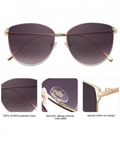 Aviator Mirrored Flat Lens Fashion Sunglasses for Women SJ1085 - C1 Gold Frame/Gradient Grey Lens - C9180CKEWES $11.69