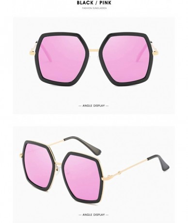 Square Oversized Square Sunglasses for Women Retro Chic Metal Frame UV400 Geometric Brand Designer Shades - CR18SKNNUU6 $12.73