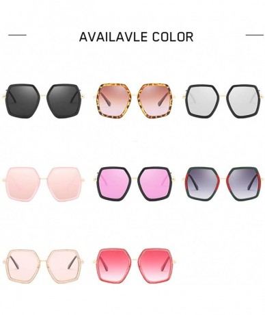 Square Oversized Square Sunglasses for Women Retro Chic Metal Frame UV400 Geometric Brand Designer Shades - CR18SKNNUU6 $12.73