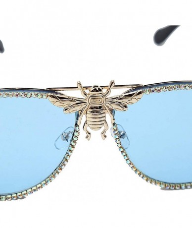 Sport Metal Handmade Chain Bee Sunglasses Fashion Sun Visor - 2 - CO190OLSWDG $37.40