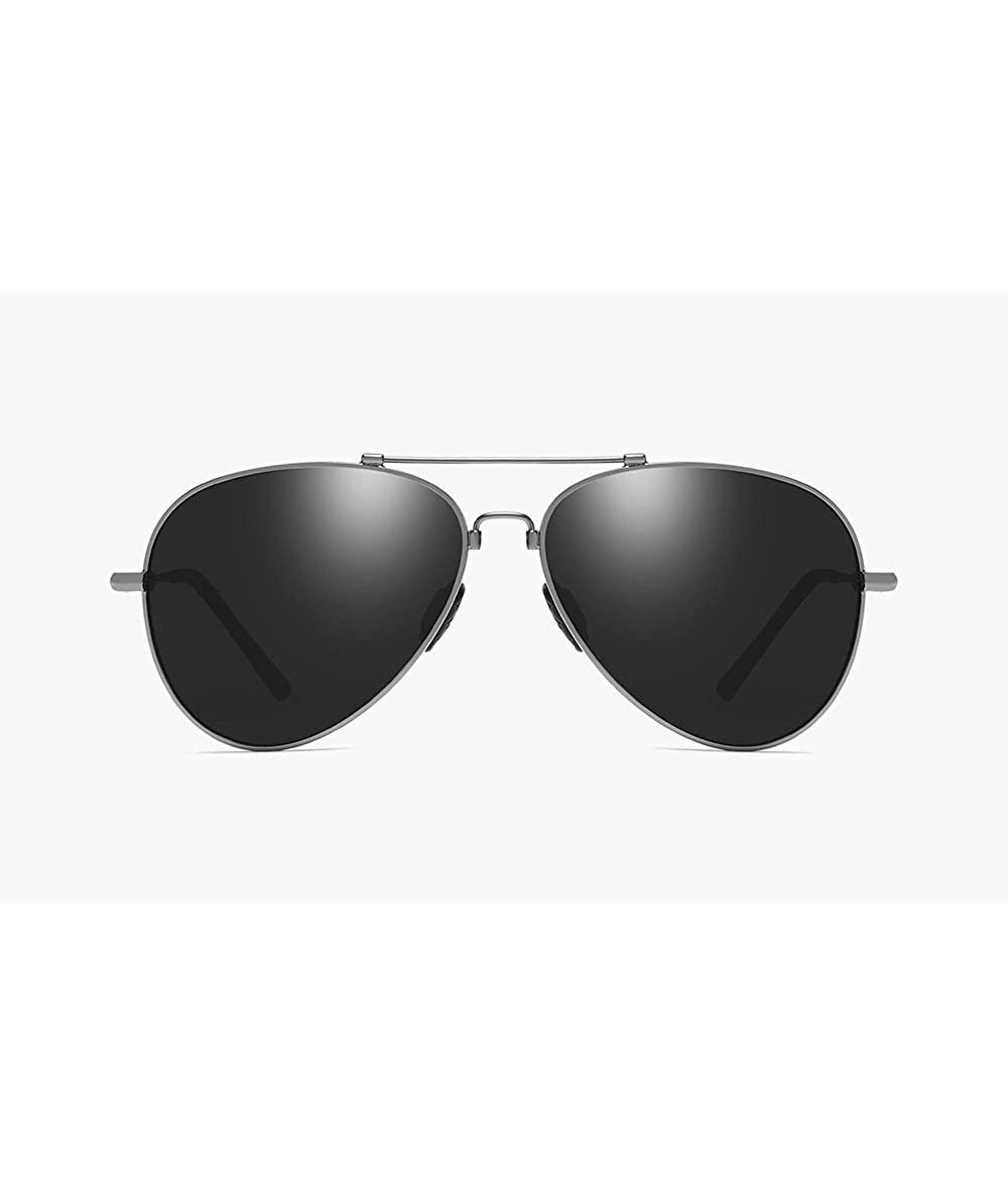 Aviator Alloy Frame Men Women Sun Glasses Polarized Mirror Sunglasses Myopia Minus Lens - Black - CV190404C79 $22.24