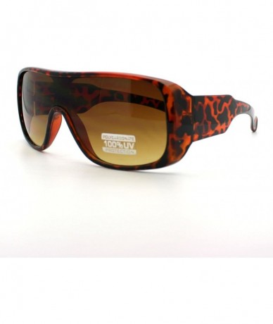 Square Flat Top Square Sunglasses Mens Sporty Retro Fashion Shades - Tortoise - CP11D24S4VZ $12.42