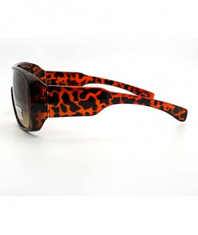 Square Flat Top Square Sunglasses Mens Sporty Retro Fashion Shades - Tortoise - CP11D24S4VZ $12.42