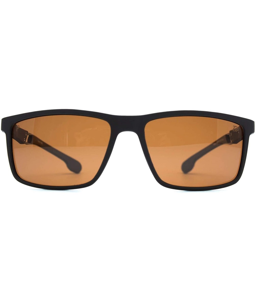 Rectangular p613 Classic Rectangular Polarized- for Mens 100% UV PROTECTION - Brown-brown - CF192TH2KXC $27.84