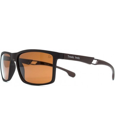 Rectangular p613 Classic Rectangular Polarized- for Mens 100% UV PROTECTION - Brown-brown - CF192TH2KXC $27.84