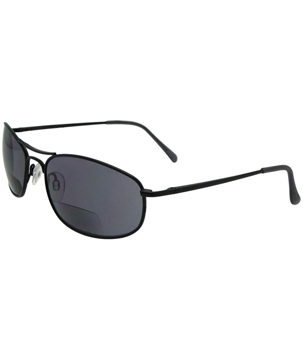 +3.00 Power Modified Aviator Bifocal Sunglasses Style B2 - Black Frame ...