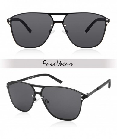 Rimless Rimless Mirrored Sunglasses Fashion Oversized for Women Men COS1113 - C1-black - CA18W84XZON $17.72