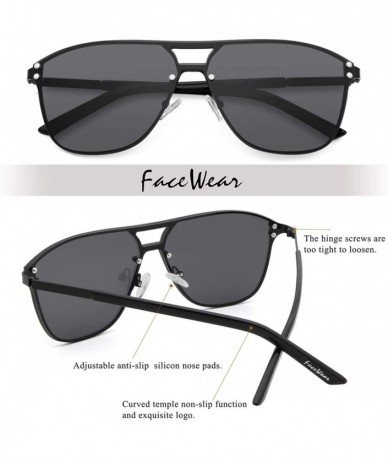 Rimless Rimless Mirrored Sunglasses Fashion Oversized for Women Men COS1113 - C1-black - CA18W84XZON $17.72