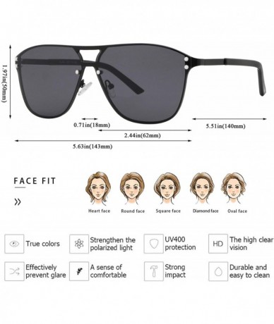 Rimless Rimless Mirrored Sunglasses Fashion Oversized for Women Men COS1113 - C1-black - CA18W84XZON $17.72