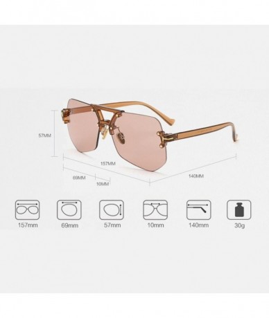 Rimless Unisex Rimless Irregular HD Sunglasses for Driving Fishing UV Protection - Pink - CD18CYRZ9MA $16.98