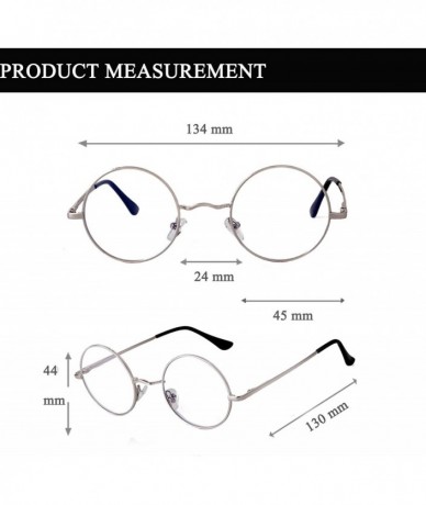 Round Blue Light Blocking Glasses for Women Round Computer Eyeglasses Clear Lens Eyewear Frames - Silver - C8194ANKSHA $14.11