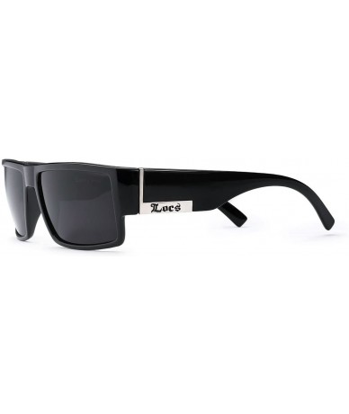 Oversized Mens Flat Top Gangster Sunglasses Black Silver Frame 91026 (Black)- 5.5w x 1.75h - Black - C612BXQD7T7 $8.16